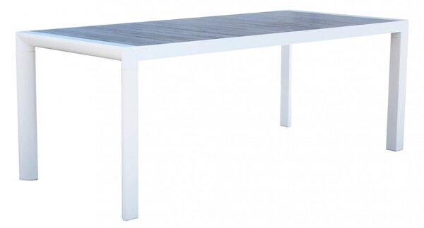 Tavolo Carson 195x90x74 h cm in Alluminio Bianco