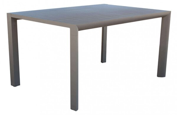 Tavolo Bilbao 150x100/150x74 h cm in Alluminio Taupe