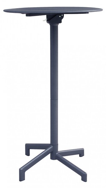 Tavolo Alto Vega Ø60x102 h cm in Acciaio Grigio scuro