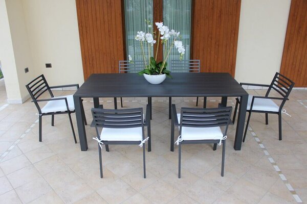 Tavolo Florence 200x90x75 cm in Alluminio Antracite