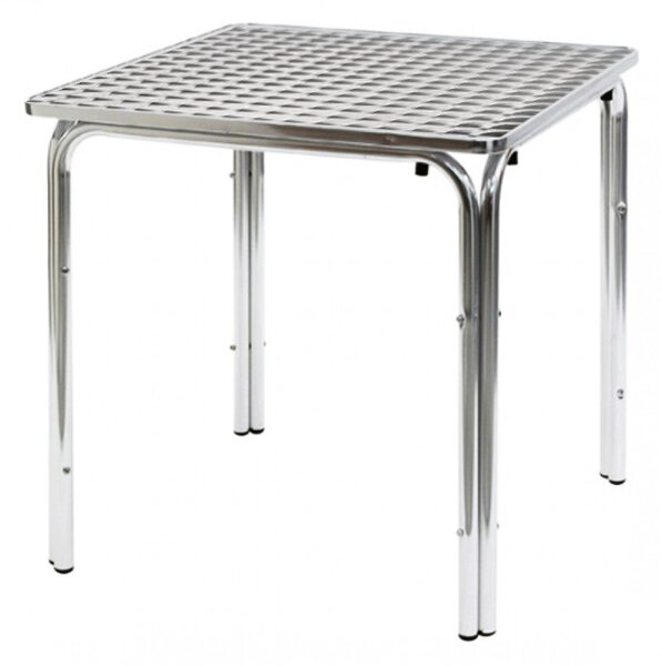 Tavolo Impilabile 70x70x70 h cm in Alluminio Silver