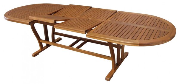 Tavolo Allungabile Leonardo 200/250/300x110x74 h cm in Legno di Acacia Marrone