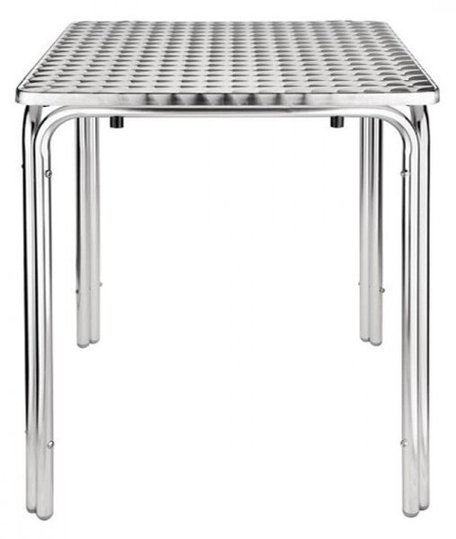 Tavolo Impilabile 70x70x70 h cm in Alluminio Silver