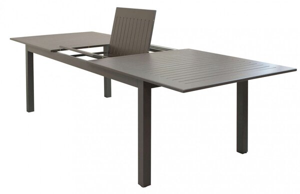 Tavolo Cuba Allungabile 220/280x100x75 h cm in Alluminio Taupe