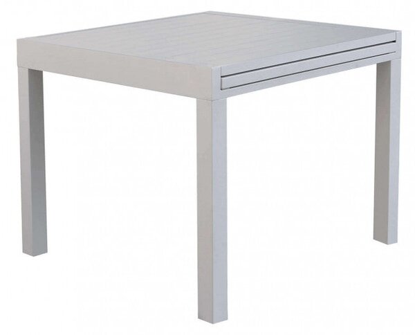 Tavolo Allungabile Hawaii 90/180x90x75 h cm in Alluminio Tortora