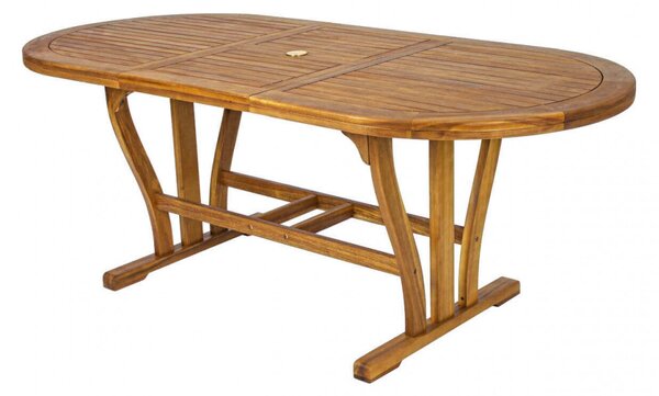 Tavolo Allungabile Ovale Double 150/200x90x74 h cm in Legno di Acacia Marrone