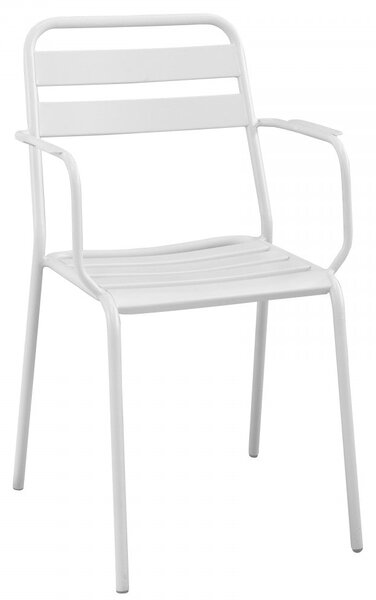 Poltrona Bristol Impilabile 51x52x81 h cm in Acciaio Bianco