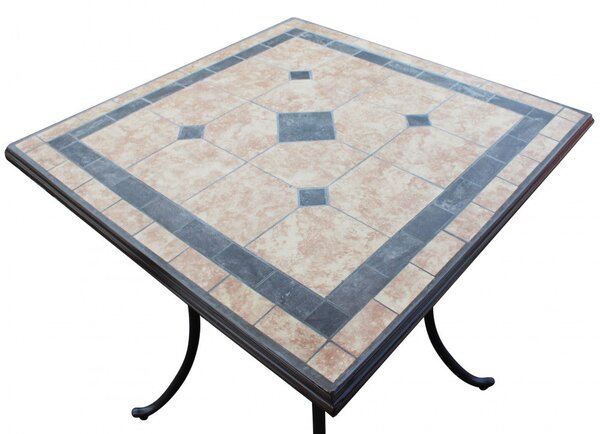 Tavolo Quadrato Nereo 80x80x74 h cm in Acciaio Tortora