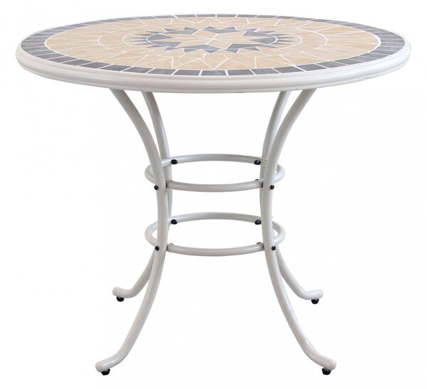 Tavolo Rotondo Perse Ø90x74 h cm in Acciaio Tortora