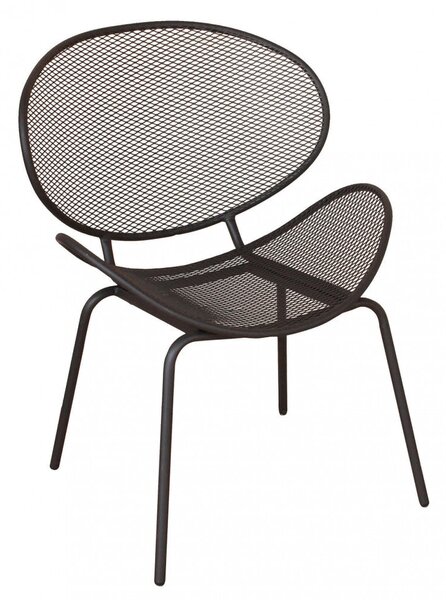Poltrona Midway Impilabile 64x54x85 h cm in Acciaio Grigio scuro