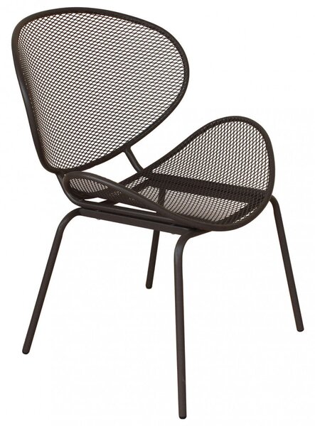 Poltrona Midway Impilabile 64x54x85 h cm in Acciaio Taupe