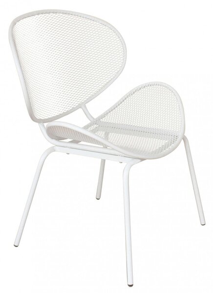 Poltrona Midway Impilabile 64x54x85 h cm in Acciaio Bianco