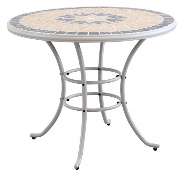 Tavolo Rotondo Perse Ø90x74 h cm in Acciaio Tortora
