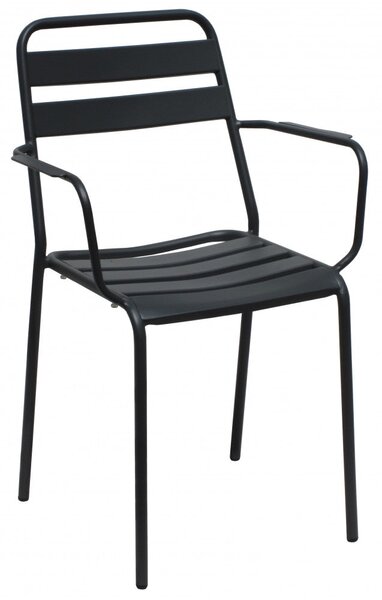 Poltrona Bristol Impilabile 51x52x81 h cm in Acciaio Antracite