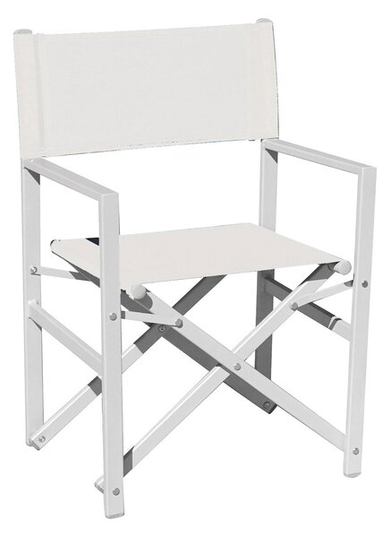 Set 4 Sedie Regista da Giardino 55x52x86 cm in Alluminio Ecrù