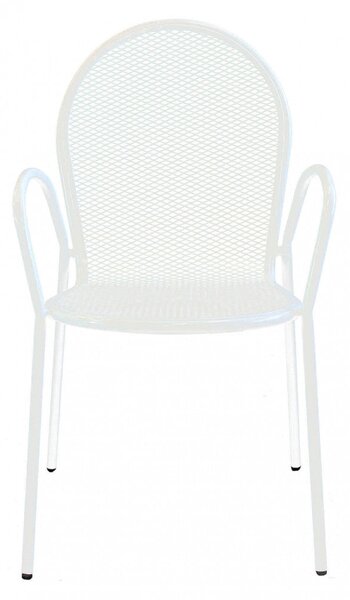 Sedia da Giardino Sheffield Impilabile 54x61x90 h cm in Acciaio Bianco