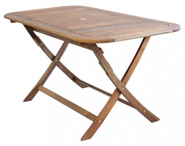 Tavolo Pieghevole 150x80x74 h cm in Legno di Acacia Marrone
