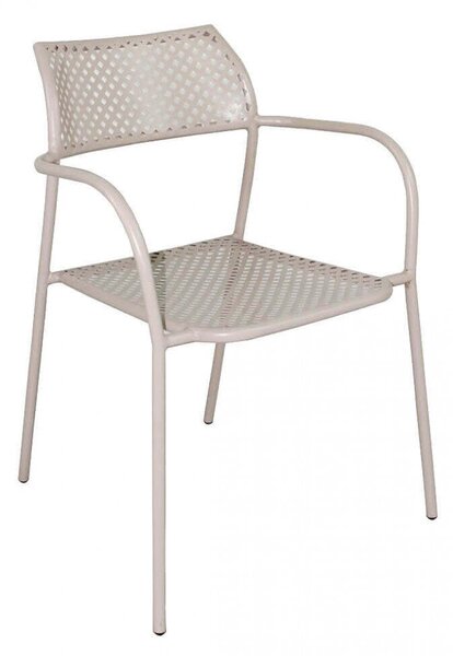 Sedia da Giardino Windsor Impilabile 56x56x78 h cm in Acciaio Tortora