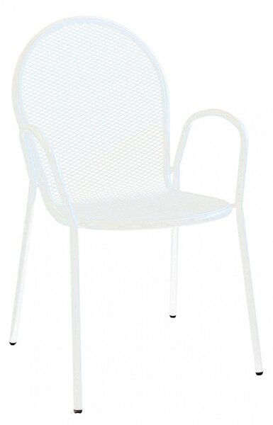 Sedia da Giardino Sheffield Impilabile 54x61x90 h cm in Acciaio Bianco