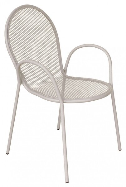 Sedia da Giardino Sheffield Impilabile 54x61x90 h cm in Acciaio Tortora