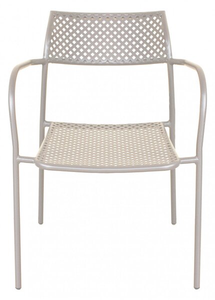 Sedia da Giardino Windsor Impilabile 56x56x78 h cm in Acciaio Tortora