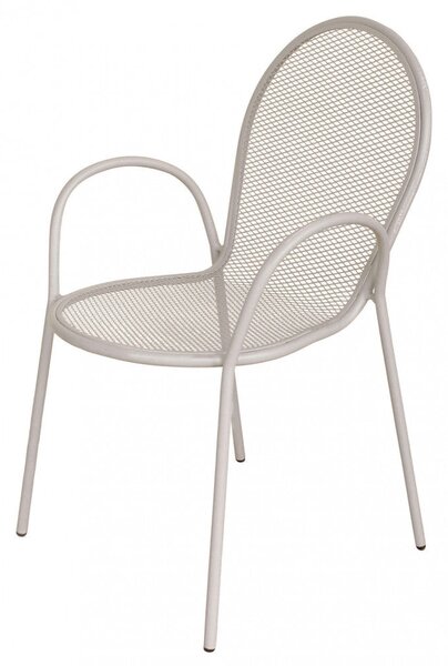 Sedia da Giardino Sheffield Impilabile 54x61x90 h cm in Acciaio Tortora