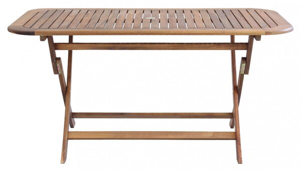 Tavolo Pieghevole 150x80x74 h cm in Legno di Acacia Marrone