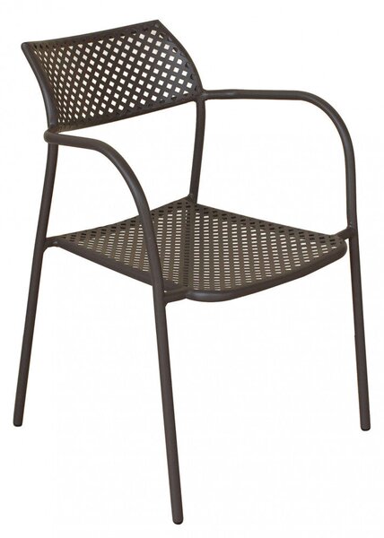 Sedia da Giardino Windsor Impilabile 56x56x78 h cm in Acciaio Taupe