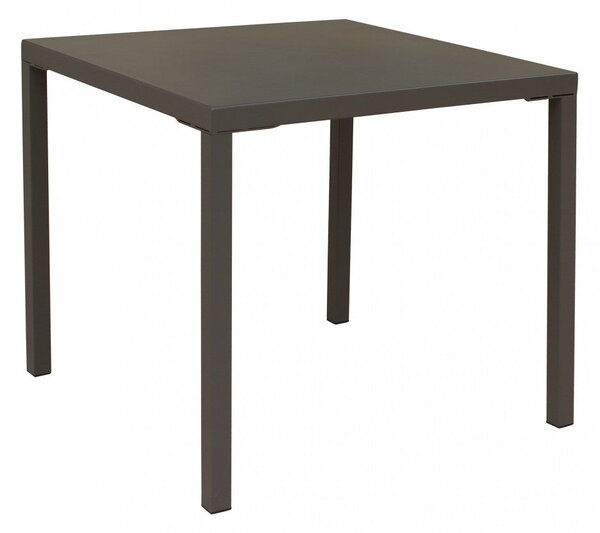 Tavolo Manchester Impilabile 80x80x73h cm in Acciaio Taupe
