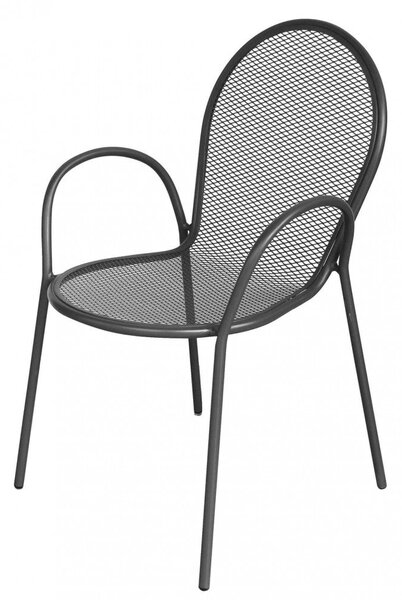 Sedia da Giardino Sheffield Impilabile 54x61x90 h cm in Acciaio Antracite