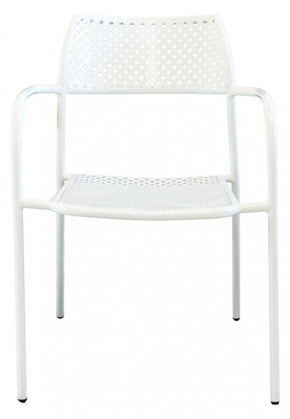 Sedia da Giardino Windsor Impilabile 56x56x78 h cm in Acciaio Bianco