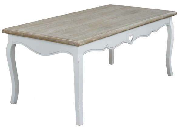 Tavolino Cuore 110x48x59 h cm in Legno di paulownia Bianco