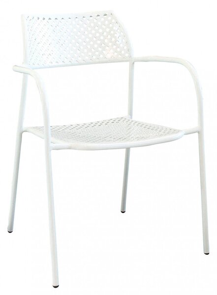 Sedia da Giardino Windsor Impilabile 56x56x78 h cm in Acciaio Bianco