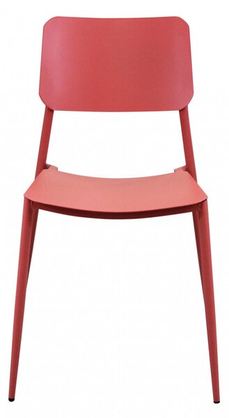 Sedia da Giardino Vega Impilabile 42x53x80 h cm in Acciaio Rosso