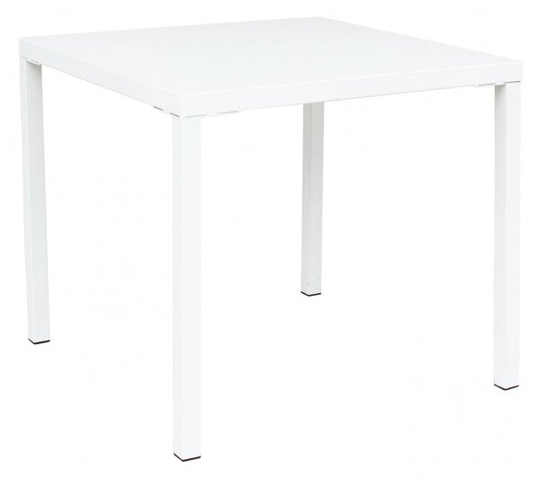 Tavolo Manchester Impilabile 80x80x73h cm in Acciaio Bianco