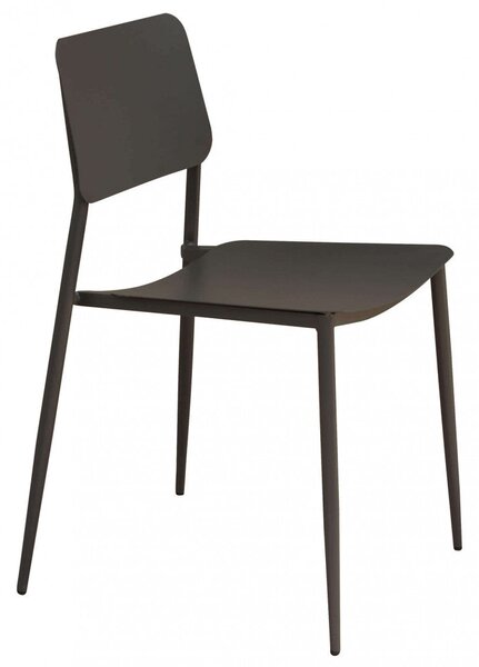 Sedia da Giardino Vega Impilabile 42x53x80 h cm in Acciaio Taupe