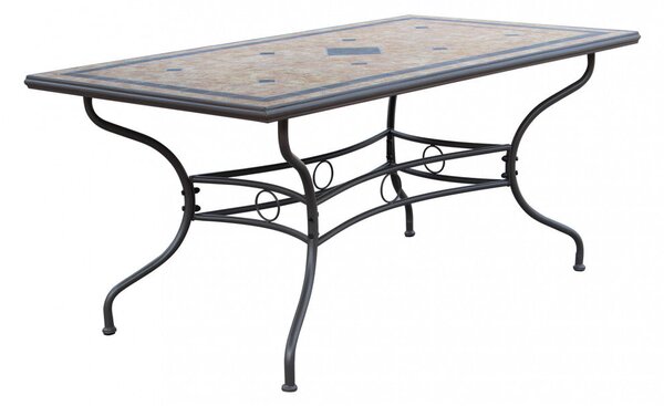 Tavolo Rettangolare Nereo 160x90x74 h cm in Acciaio Tortora