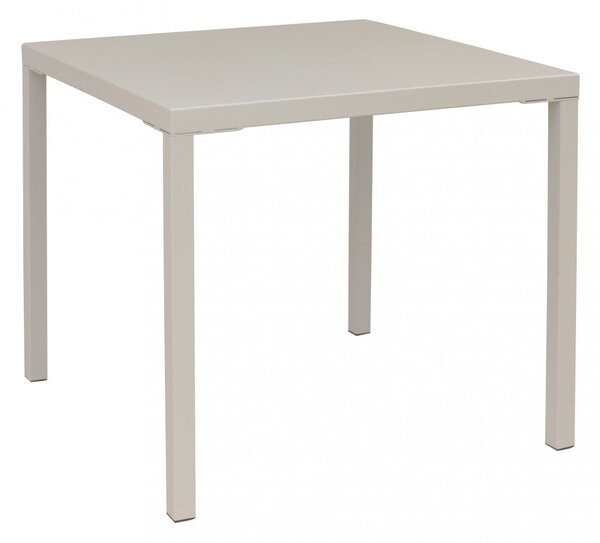 Tavolo Manchester Impilabile 80x80x73h cm in Acciaio Tortora