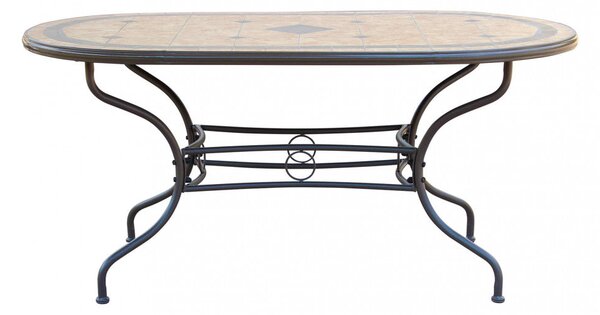Tavolo Ovale Nereo 160x90x74 h cm in Acciaio Tortora