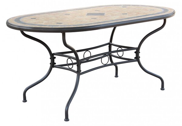 Tavolo Ovale Nereo 160x90x74 h cm in Acciaio Tortora