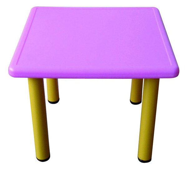 Tavolino Strong Rosa con piedi in acciaio inox regolabili per Bambini