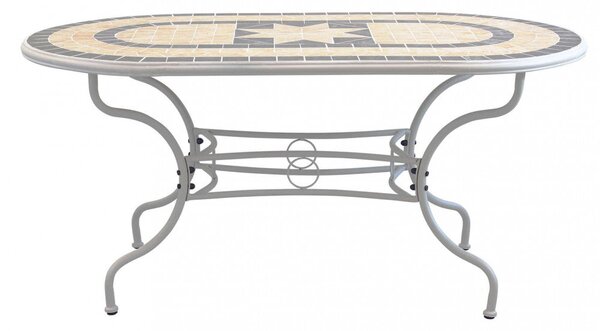 Tavolo Ovale Perse 160x90x74 h cm in Acciaio Tortora