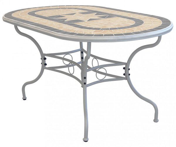 Tavolo Ovale Perse 160x90x74 h cm in Acciaio Tortora