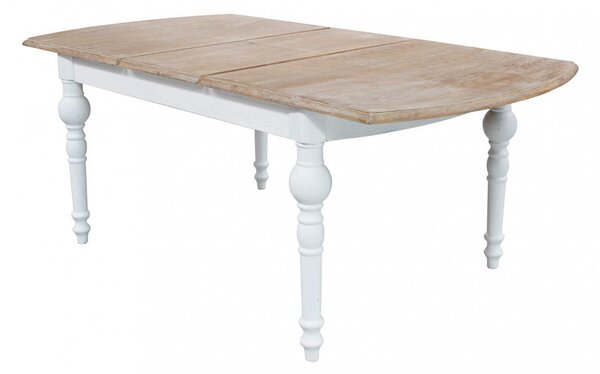 Tavolo Cross Round Allungabile 150/190x100x76 cm in Legno Bianco