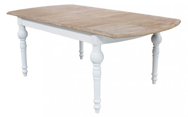 Tavolo Cross Round Allungabile 150/190x100x76 cm in Legno Bianco
