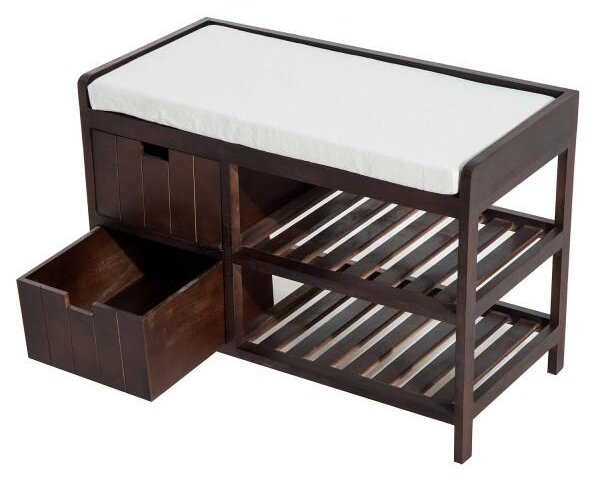 Panca Portascarpe con Cassetti da Ingresso 69x34x48 cm Marrone