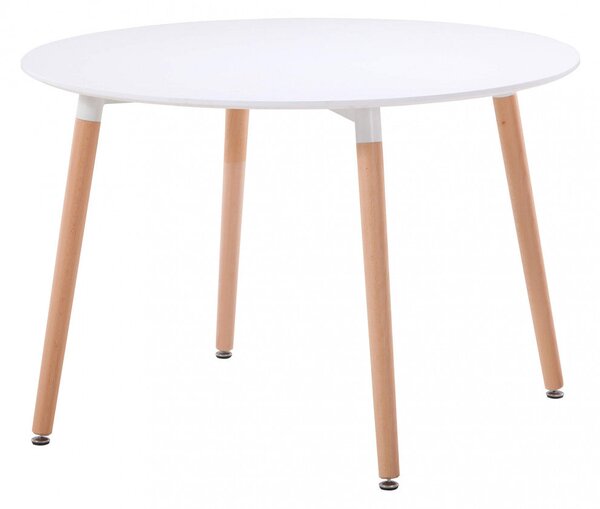 Tavolo Lione Ø120x75 h cm in Legno Bianco