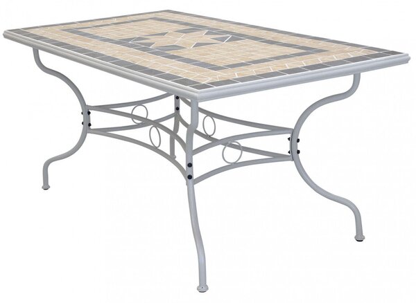 Tavolo Rettangolare Perse 160x90x74 h cm in Acciaio Tortora