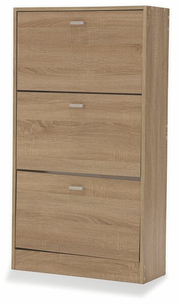 Scarpiera 3 Scomparti in MDF 63x24x115 cm Soriani Rovere