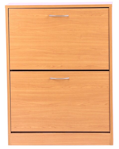 Scarpiera Salvaspazio 2 Cassetti con Ripiani Regolabili in Legno Marrone 60x24x80 cm
